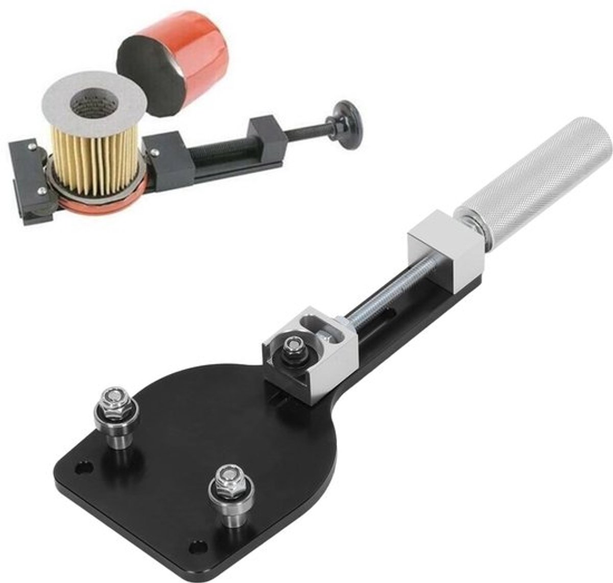 Oliefiltersnijder, 77750, oliefiltersnijder voor autoreparatie, set filtersnijgereedschap van zinklegering, geschikt voor oliefilters van 2 3/8 inch tot 5 inch (zwart)
