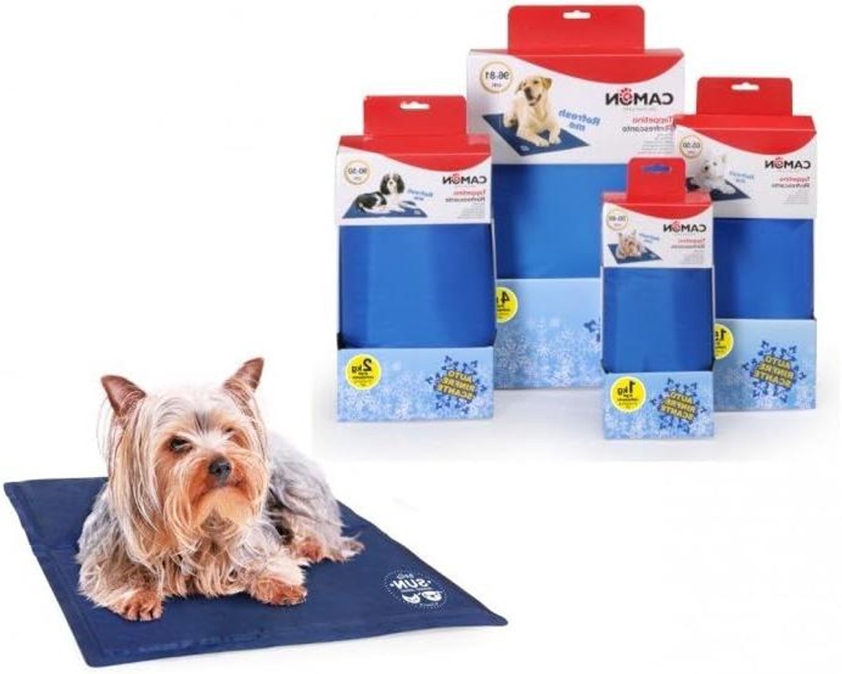 Koelmat Hond - Hondenmat Verkoelend - Hitte Verminderen - Zelfkoelend Gel Interieur - 50 x 40 cm - Blauw