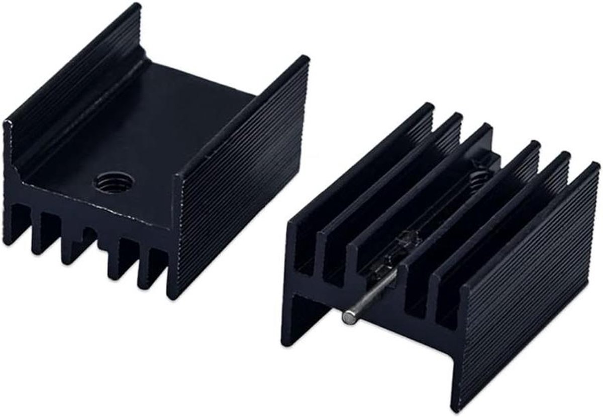 Koellichaam Set - Koelplaatjes - Elektronica Koelen - Goede Thermische Geleiding - 50 Stuks 21x15x11mm - Zwart