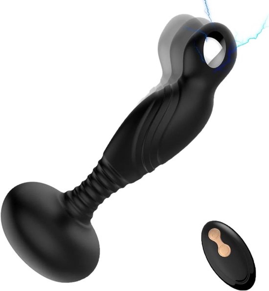 Buttplug - Elektrische buttplug met afstandsbediening voor vibrerende masturbatie, kogelvibrator, seksspeeltje voor mannen, seksmachine - Zwart