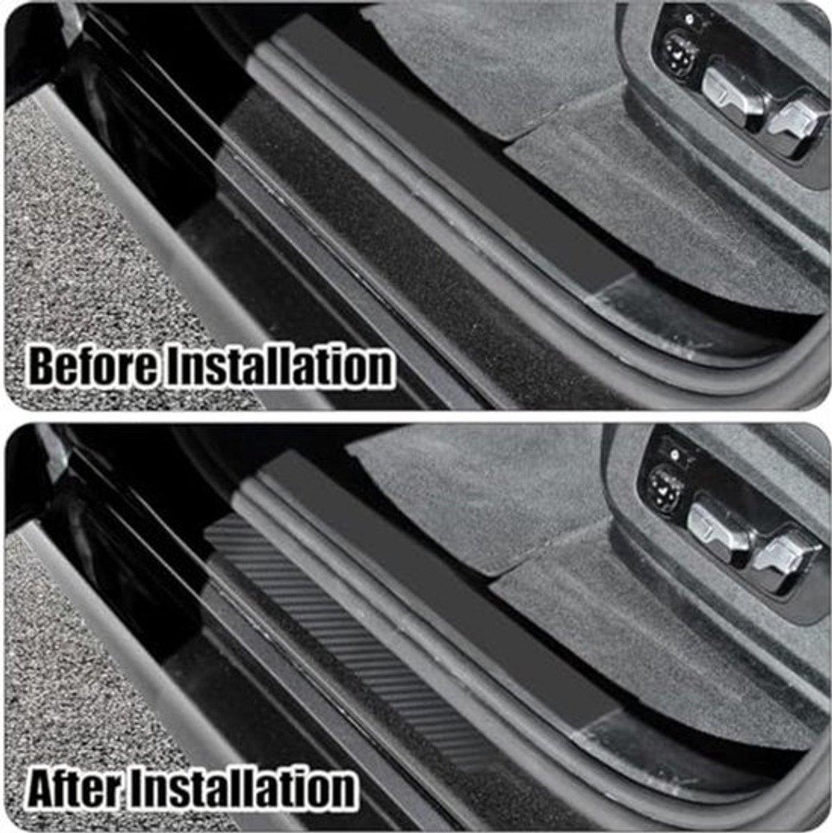 Pack van 5 Carbon Fiber Auto Bumper Protector - Zelfklevende Zwarte Deursticker