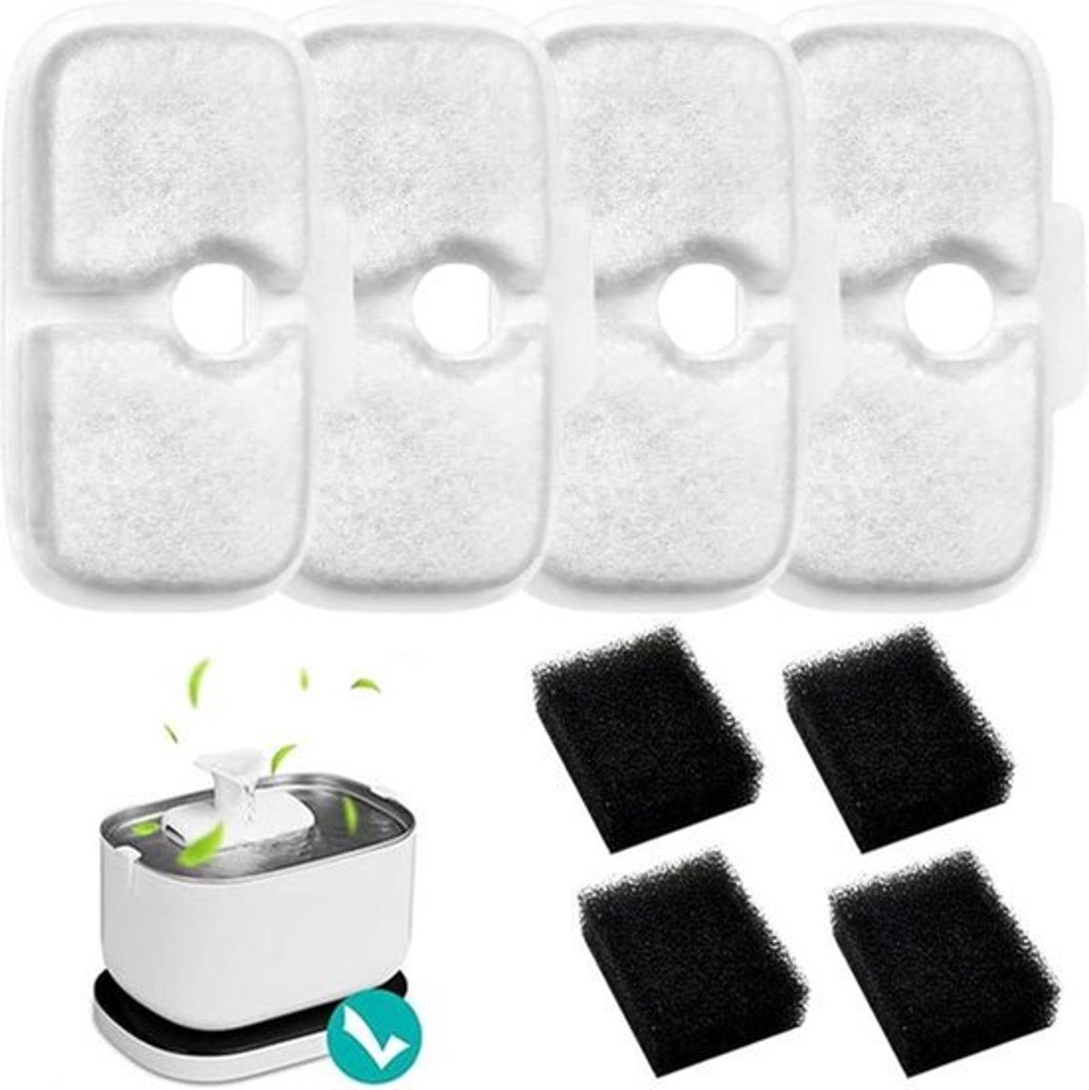 4 filters voor katten drinkfontein - waterfonteinfilters voor katten