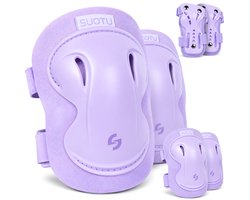 Ensemble de Protection Suotu Skate Enfants - Protection de Skate - Ensemble de Protection Patineur - Violet - M