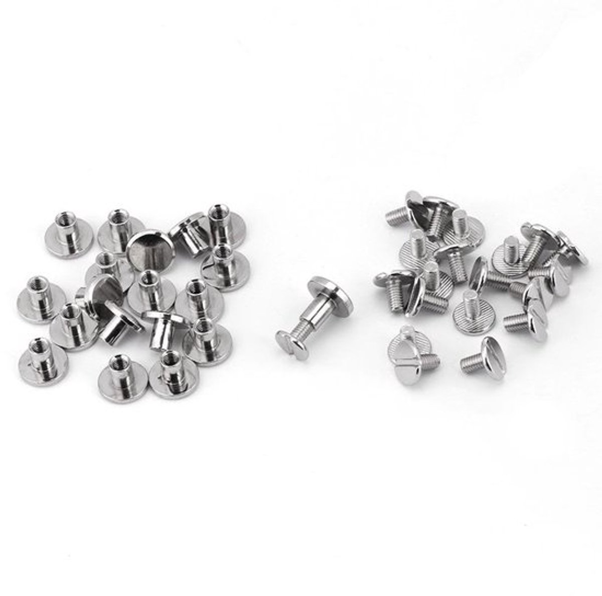 20 stuks messing platte schroefpalen klinknagels schroeven duurzame platte kop moer nagel klinknagels leer ambachten reparatiebenodigdheden zilver (8mm)
