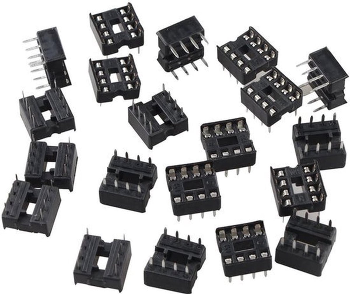 20 STKS 8 Pin 2.54 mm Pitch DIP/DIL IC Sockets Soldeer Type Adapter