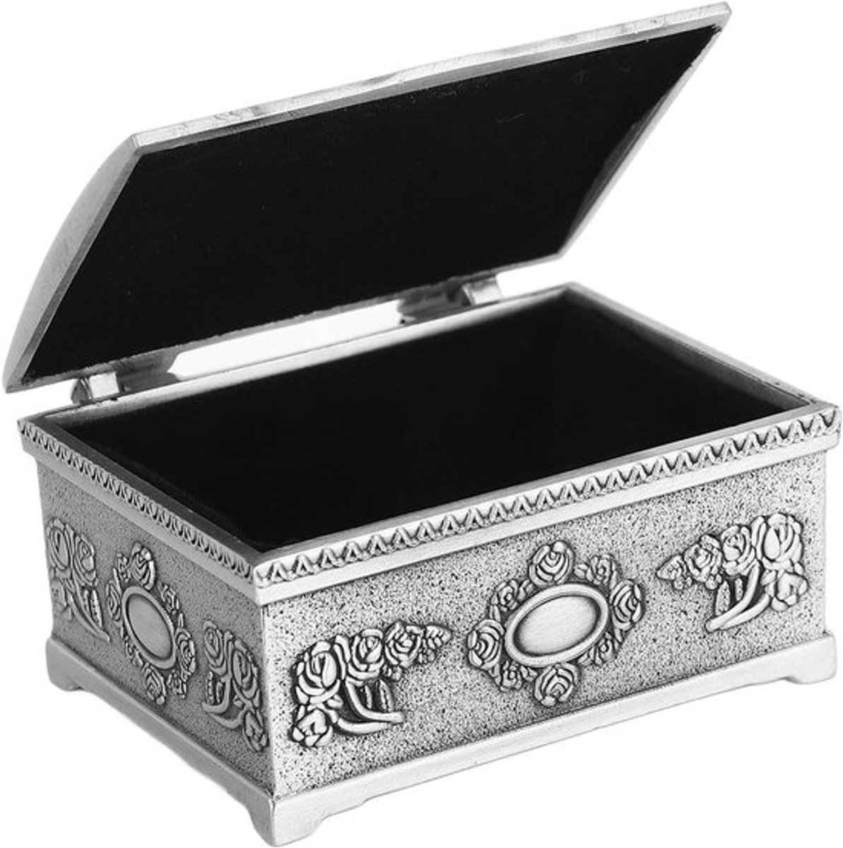 Rechthoekige Metalen Sieradendoos | Sieradenopbergdoos Voor Ringen, Oorbellen, Kettingen | Schatkistopbergdoos - Antieke Sieraden Herdenkingsgeschenkdoos Voor Meisjes En Vrouwen