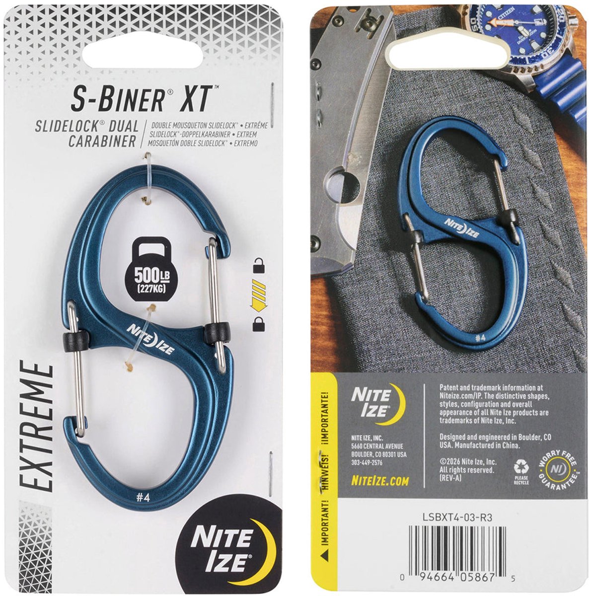 Nite Ize S-Biner XT Slidelock Aluminium Blauw #4
