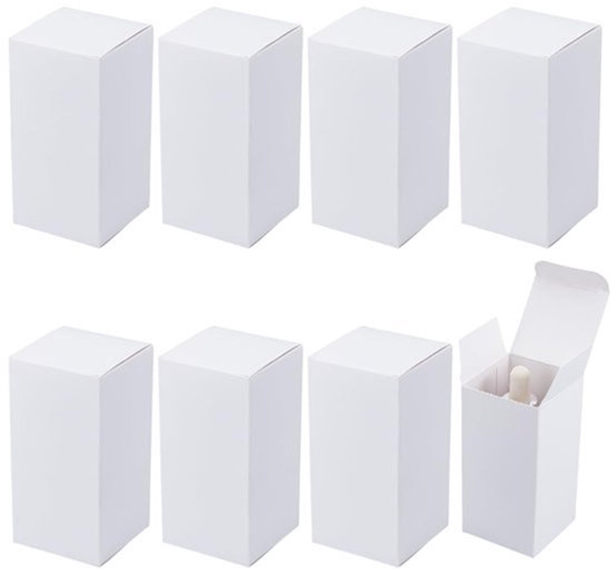 50Pcs Cadeauboxen - 5x5x10cm Witte Kartonnen Dozen voor Verjaardag en Feest