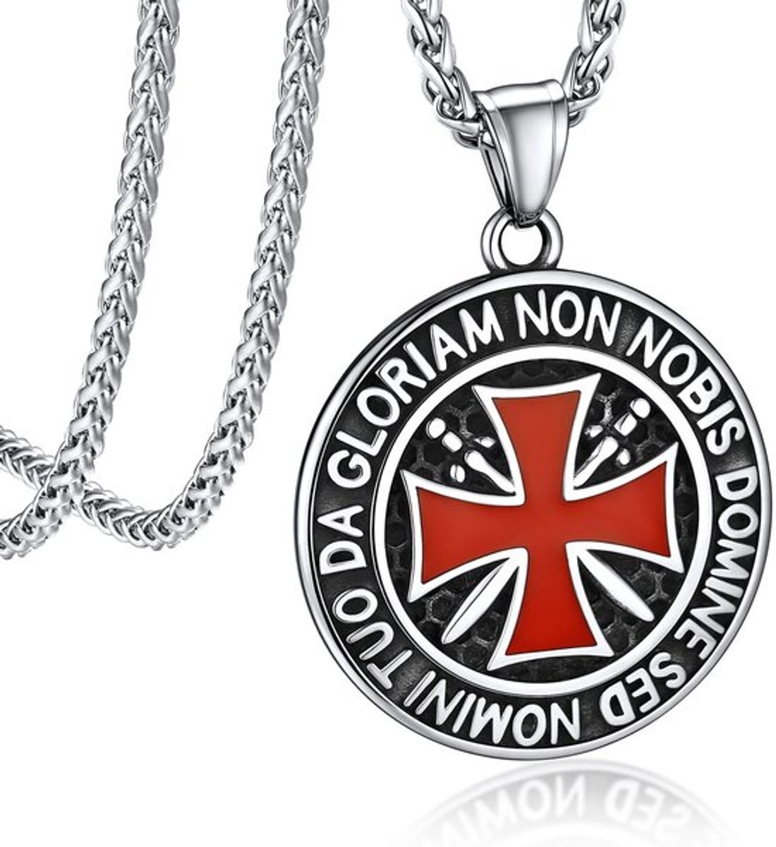 Heren Ketting RVS Retro Stijl Hanger Ridders Templars Kruis/Spartan Helm Hanger voor Mannen Vrouwen - met 22" Spiga Ketting, RVS, Geen Edelsteen, RVS,