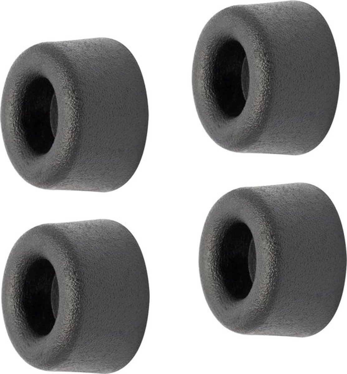 Deurstopper Set van 4 zwart rubberen wanddoppen - Ø 18 x 10 mm - inclusief bevestigingsmateriaal