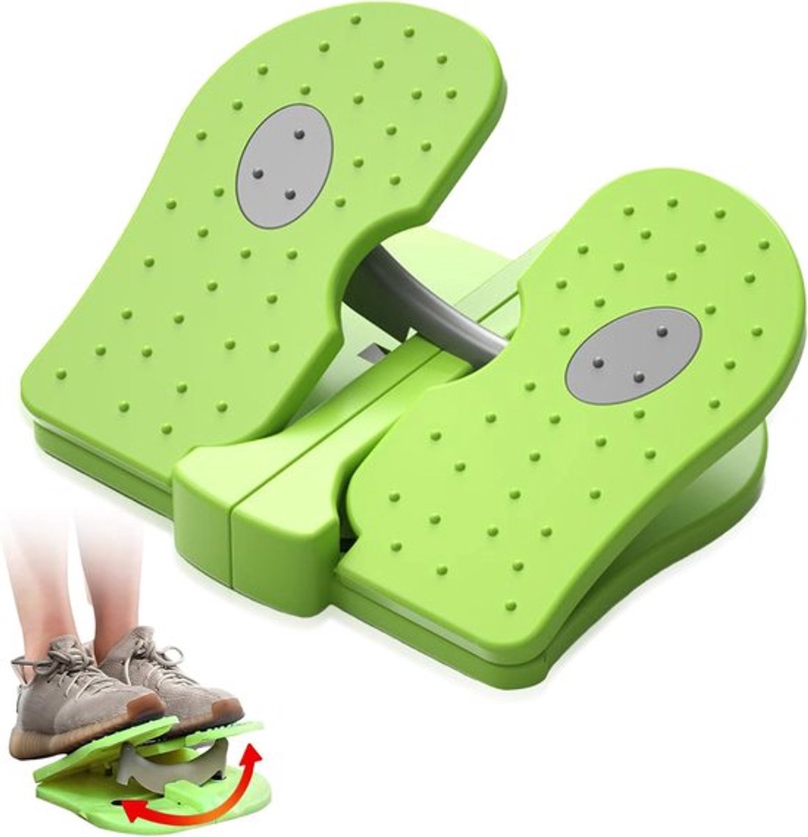 1 stuk mini stepper trainer - versterkt nylon voet oefenapparaat - been oefenapparaat voor thuiskantoor - stepper - stil, opvouwbaar - groen