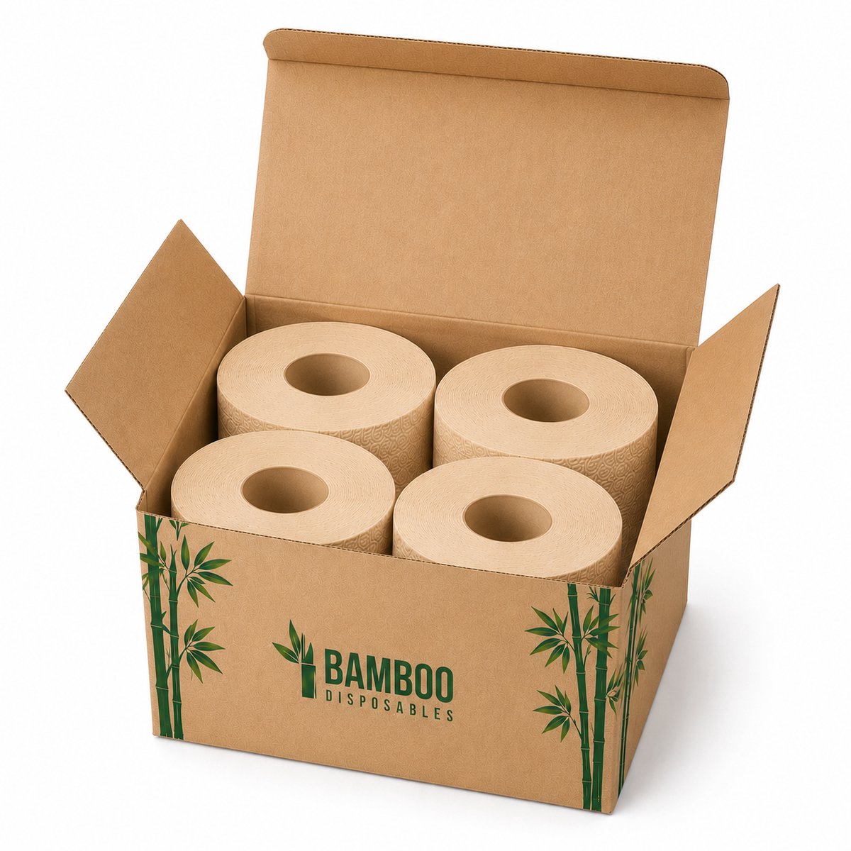4 SuperRollen - Ongebleekt 3-laags Bamboe Toiletpapier - 250 vellen per rol - TESTPAKKET - FSC®100% BOOMVRIJ
