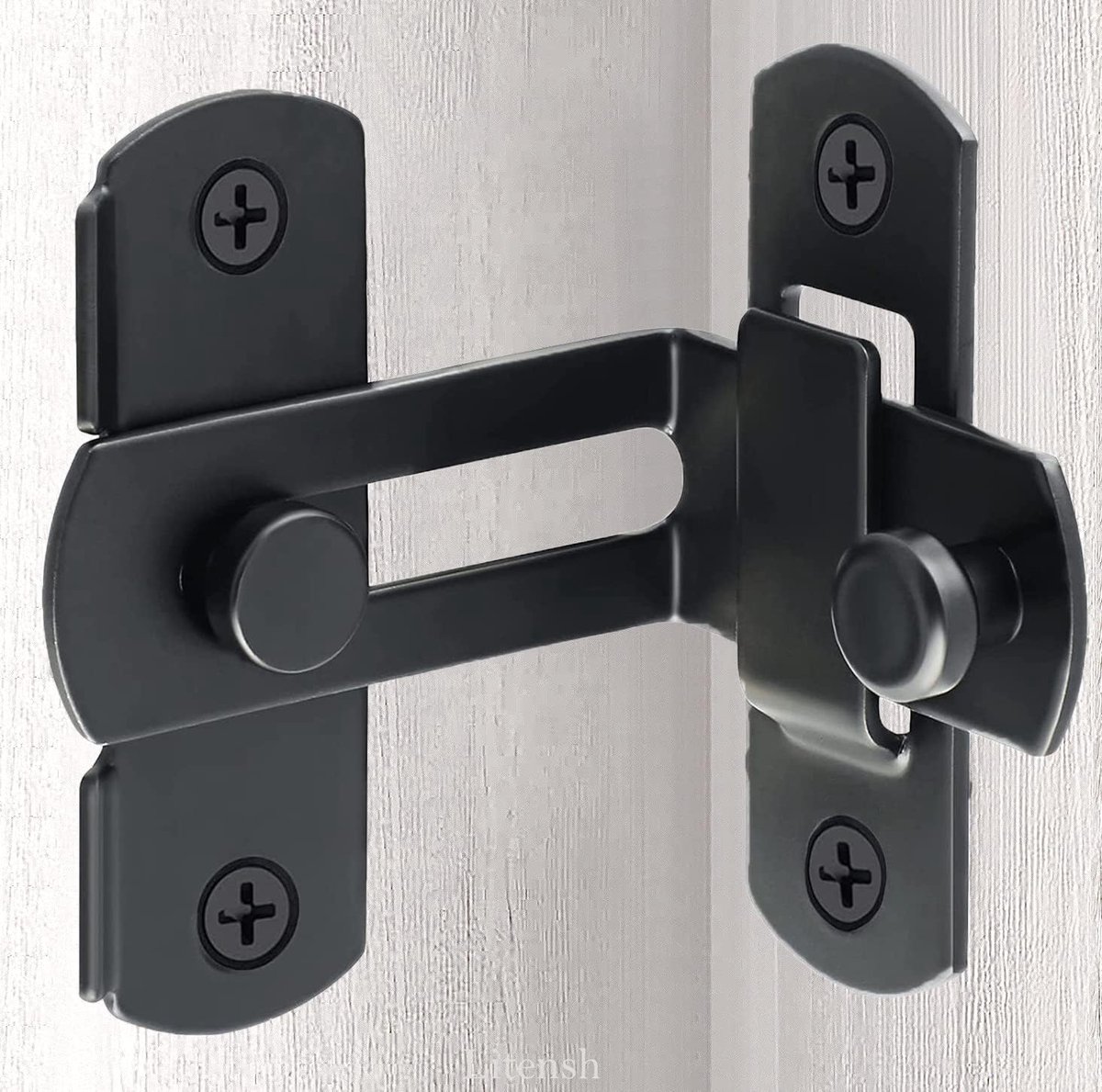 SnelShoppen - Schuifdeurslot RVS Poortgrendel 4 inch Zwart - Veiligheidsdeurvergrendeling voor Deuren, Ramen, Wijnkasten, Badkamer, Tuin, Garage