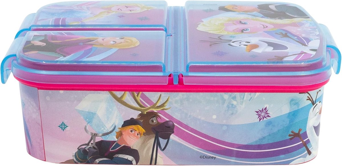 SnelShoppen - Lunchbox voor Kinderen met 3 Vakken, Praktische Sandwichbox, Meerdere Ontwerpen, Ideaal voor School, Picknick, Lunch, Groot, BPA-vrij, K