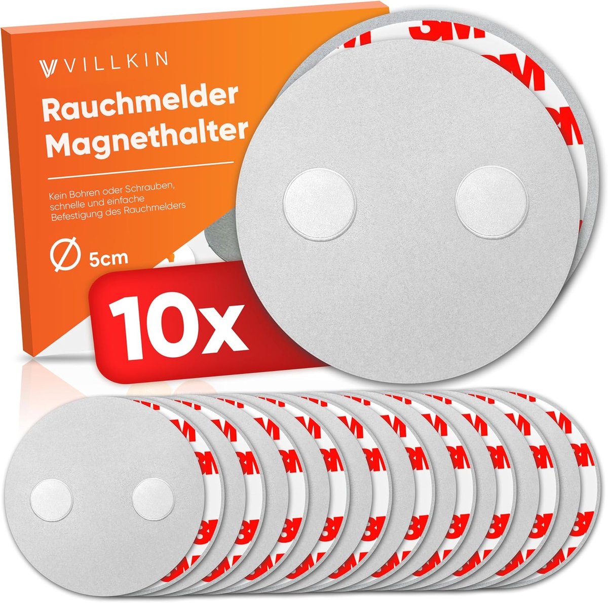 SnelShoppen - Rookmelder Magneethouder 10 Stuks - Magnetische Bevestiging voor Brand- en Rookmelders - Diameter 5 cm - Eenvoudige Montage Zonder Boren