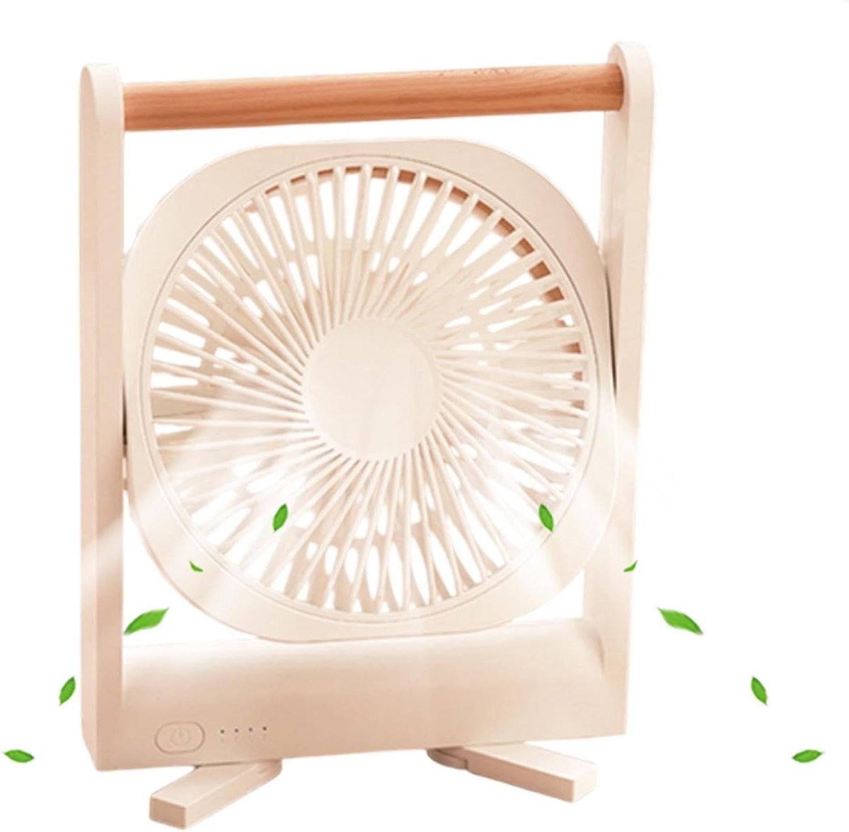 Draagbare Tafelventilator - Kleine Ventilator Bureau - Persoonlijke Koeling - Stille Luchtstroom - 16.8x3.7x23cm - Wit