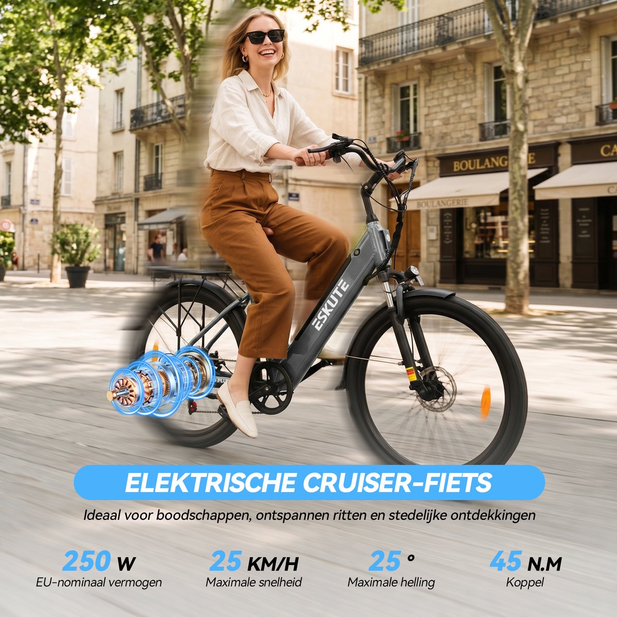 SMARTAI E-bike - 26 inch elektrische fiets - tot 100km - Grijs thumbnail 6
