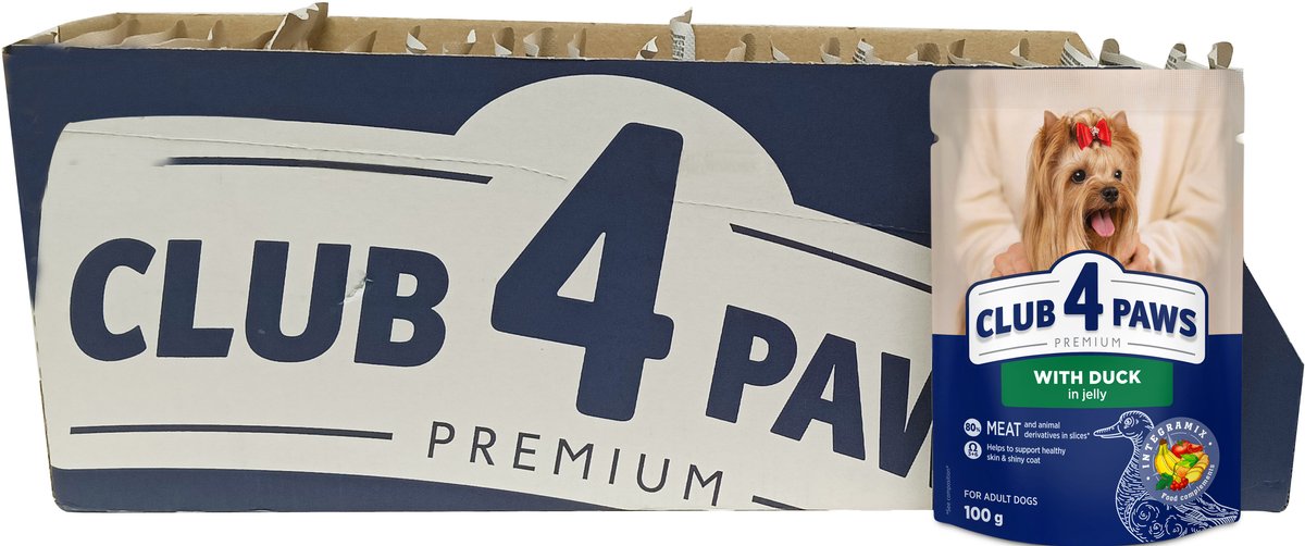 Club 4 Paws Club 4 Paws premium met eend in gelei 24 x 100 gram