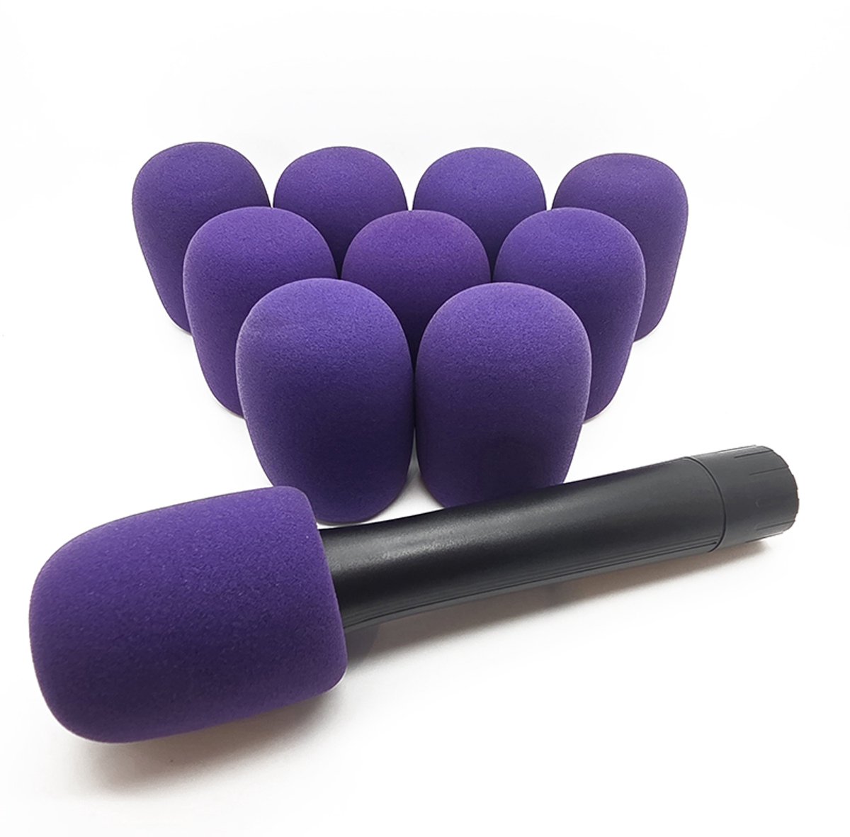 Foam Budget Plopkap set 10 stuks Voor Handheld microfoon -PAARS