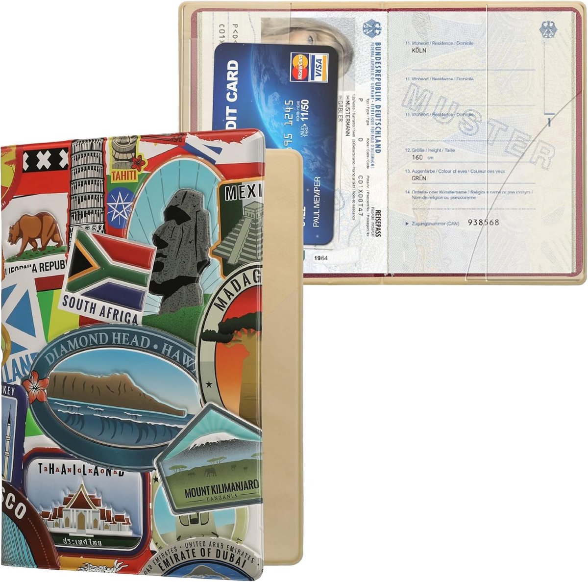 SnelShoppen - Paspoorthouder Hoesje voor Paspoort en Reisdocumenten - Flip Cover met Elastische Band - Reisaccessoires - Perfect voor Vakantie en Zake