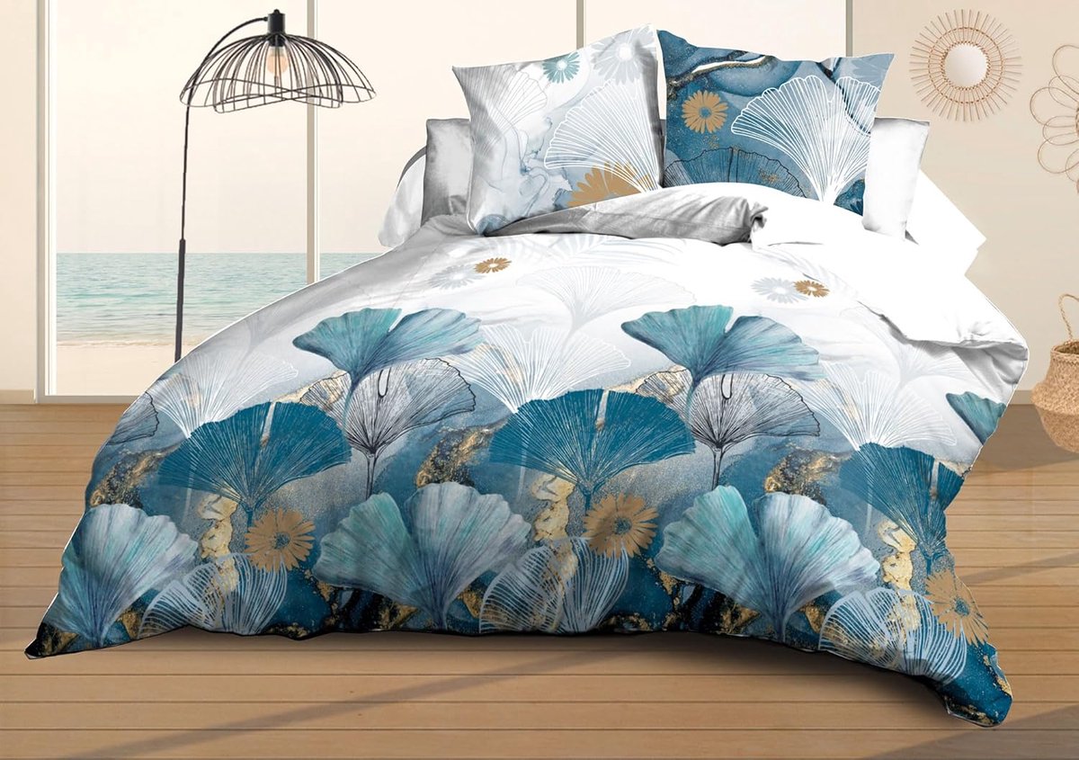 SnelShoppen - Dekbedovertrek 220 x 240 cm + 2 Kussenslopen - Zacht en Duurzaam Microvezel - Eenvoudig Onderhoud - Ginkgo Design