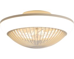 FloraGrace Ventilator – 38 cm Plafondventilator Met Verlichting – ABS – Wit – Dimbaar RGB Licht, Afstandsbediening, Timer En Omkeerbaar