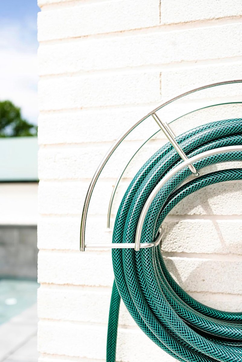 SnelShoppen - Tuinslanghouder van RVS 304 - Wandbevestiging - Voor 25m 1/2" Tuinslang - Compact 36.5x13.5x19.5 cm - Ideaal voor Tuin en Buitengebruik