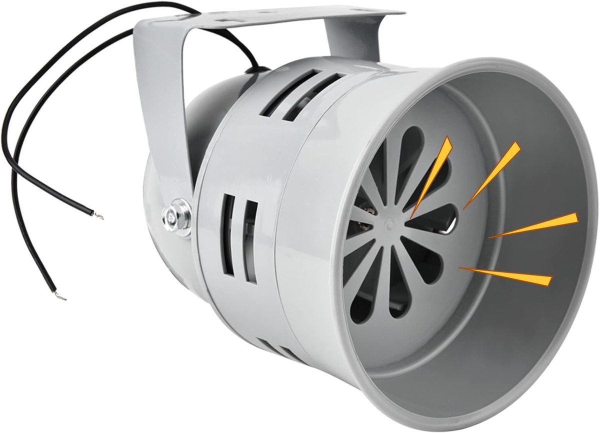 SnelShoppen - 40W Electromotive Powered Alarm - Krachtige 120dB Motor Aanval Sirene - Metaal Brandbeveiliging Alarm voor Transportvoertuigen - Eenvoud