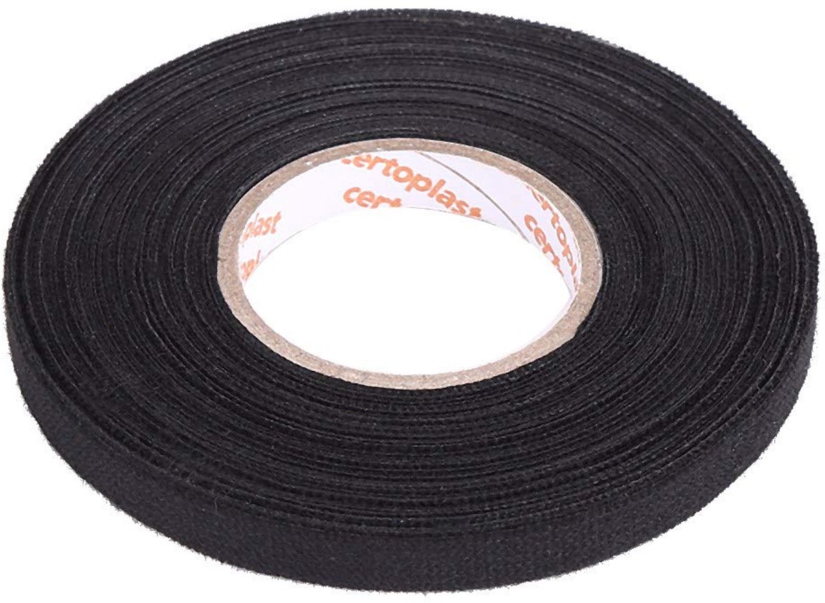 SnelShoppen - Multifunctionele Auto Isolatietape - Katoenen Zelfklevende Tape - 9 mm x 15 m - Scheurvast en Temperatuurbestendig voor Auto en Motor -