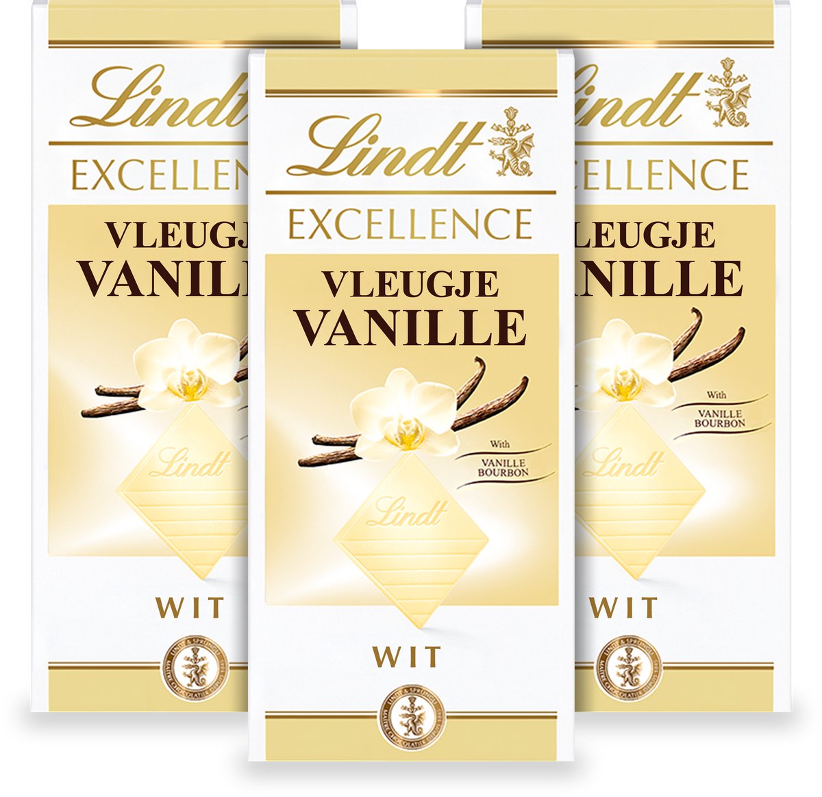 Lindt EXCELLENCE Chocolade Reep Wit - Vanille Witte Chocolade - 100g per reep - 3-pack