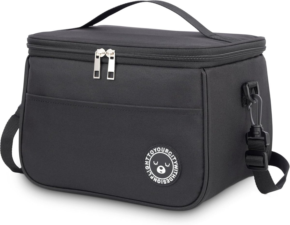 SnelShoppen - Insulated Lunch Bag 9L - Lekvrije PEVA Liner - Koeltas met Schouderbanden - Vouwbare Thermische Lunchtas voor Werk, Reizen, Kantoor, Pic