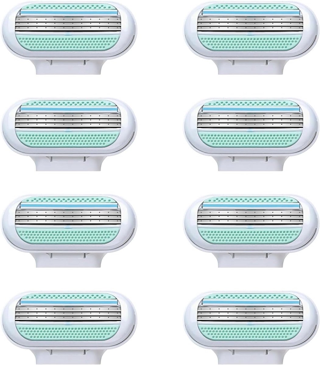 SnelShoppen - 8 Stuks Vrouwen Scheermesjes, Vervangingsmesjes voor Dames, Deluxe Glad Scheermes met Hoge Kwaliteit, Ideaal voor Gevoelige Huid