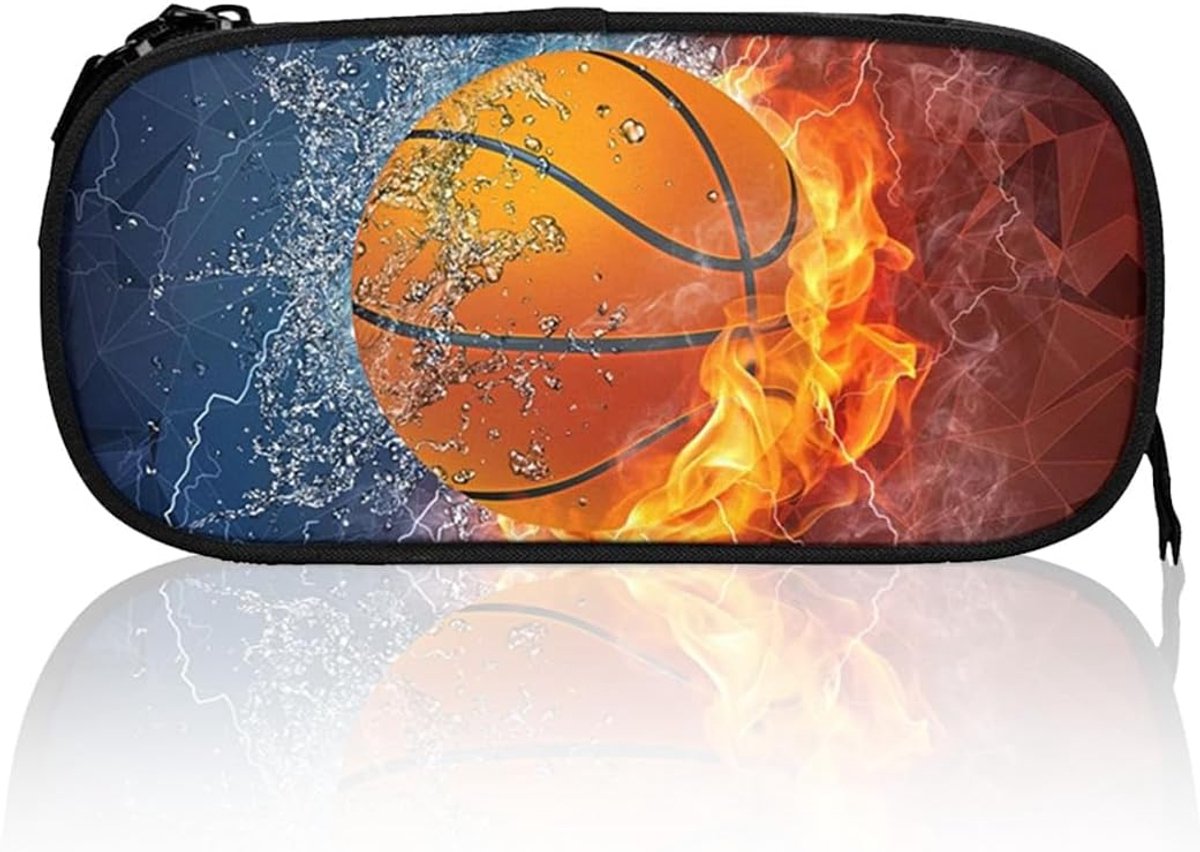 SnelShoppen - Kinderpennezak, Basketbal Pennezak, Grote Capaciteit, 3D Basketbal Design, Stationery Case, Voor Jongens en Meisjes, School en Kantoor