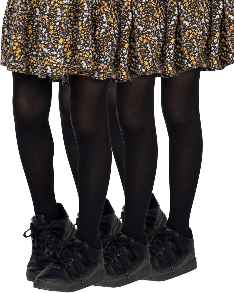 SnelShoppen - Pack van 3 Meisjes Opaque Panty’s 40 Denier Zachte Microfiber Tights voor Kinderen Casual Dans School Ballet 3-12 Jaar