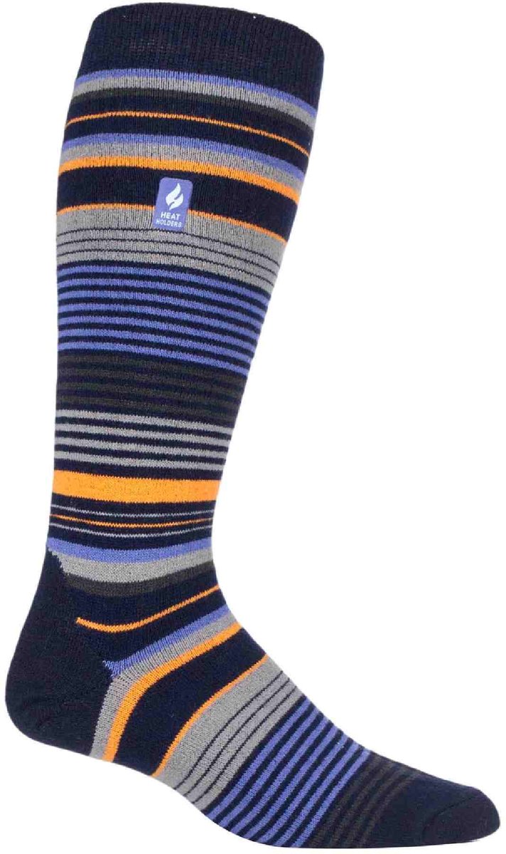 Heat Holders Dames lichtgewicht thermo skisokken Donkerblauw Gestreept