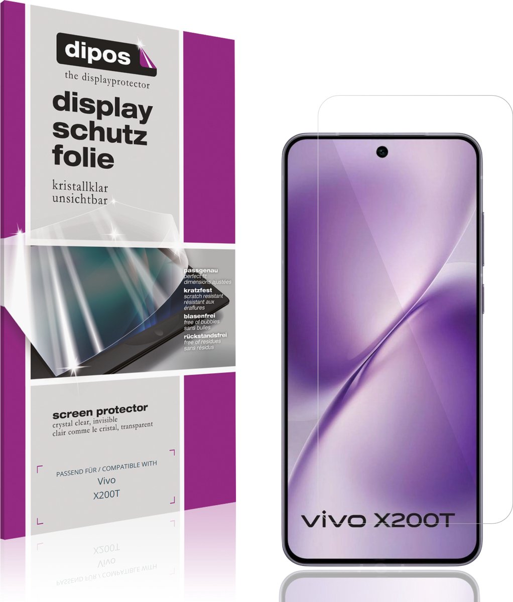 dipos – 4x Beschermfolie geschikt voor Vivo X200T | Krasbestendige & heldere Screenprotector Ultra-Thin