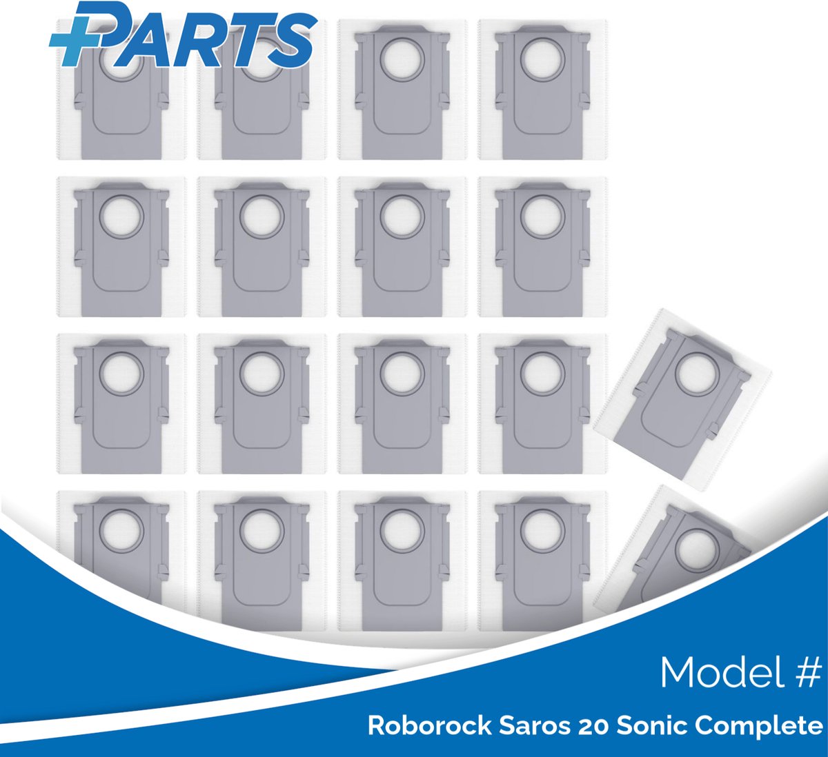 Roborock Saros 20 Sonic Complete Stofzakken (18 Stuks, Plus.Parts® alternatief voor 8.02.0239)