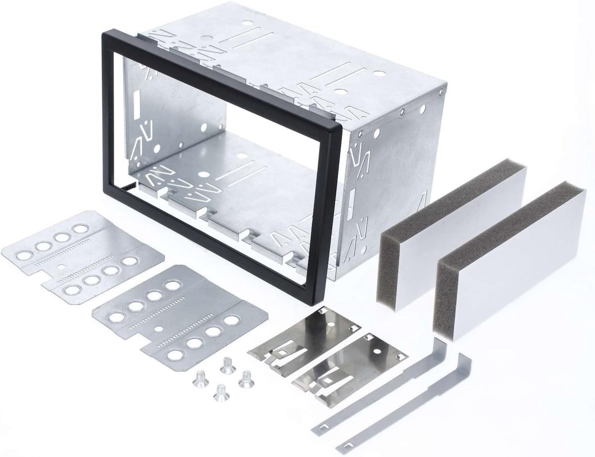 SnelShoppen - Audioproject A146 Car Radio Double DIN - Universele 2 DIN Radioframe van Metaal voor VW Golf, Polo, Ford, Mercedes, Skoda, Peugeot - Inc