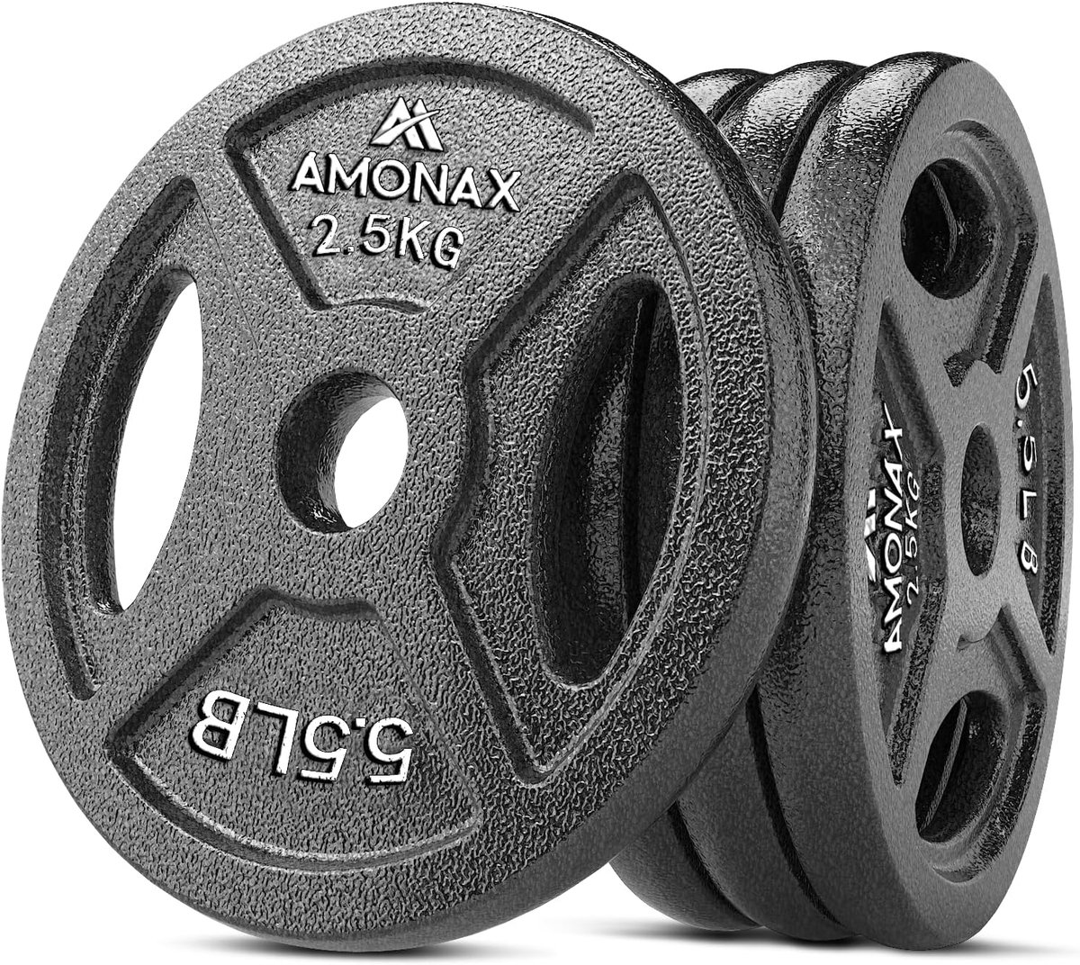 SnelShoppen - Gewichtplaten Set Cast Iron 2.5kg, 5kg, 10kg Voor 1 & 2 Inch Olympische Gewichtplaten, Metalen Gewicht Heffen Platen Voor Thuis Gym