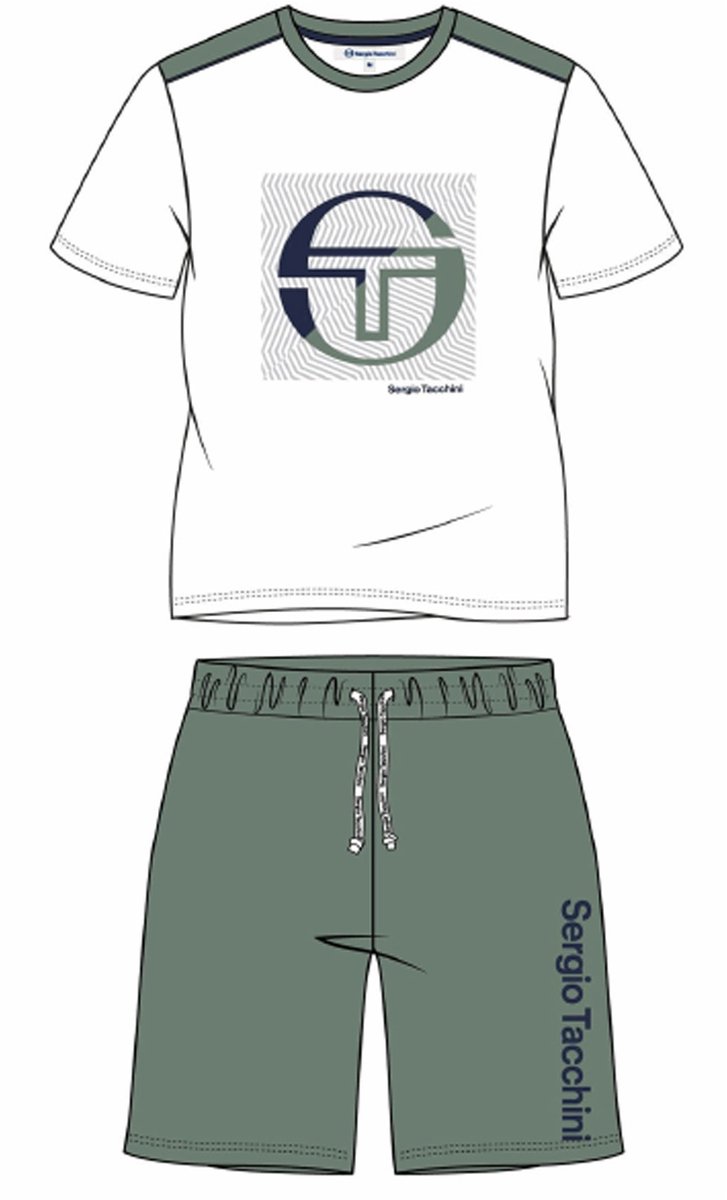 Herenpyjashort Tacchini 39492827 Pyjama Blanco/Verde - S
