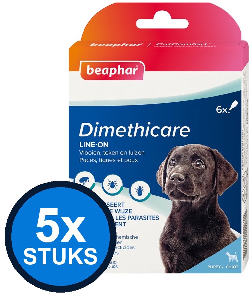 5x Beaphar - DIMETHIcare line-on puppy 6pip - Dierenverzorging