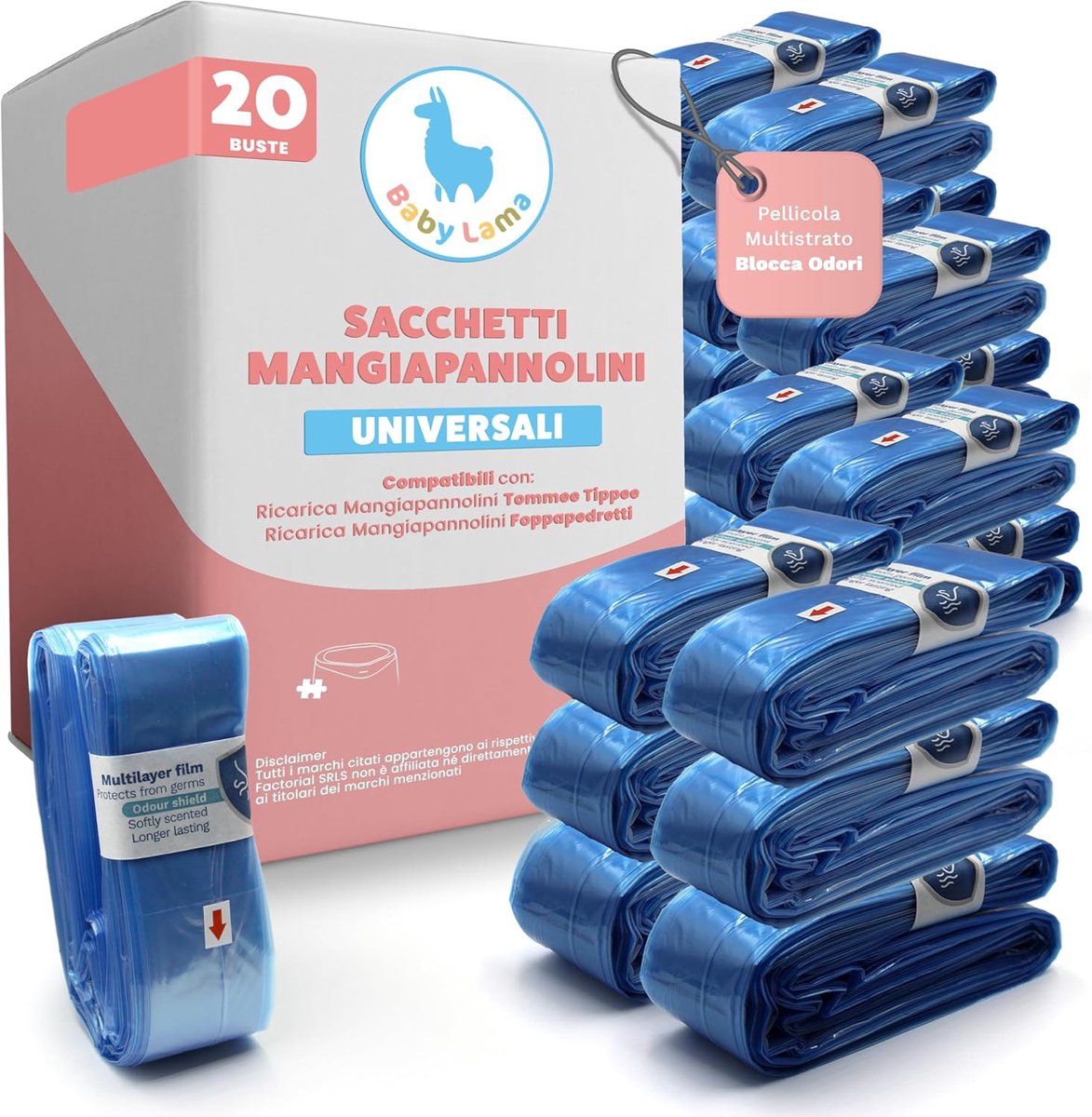 SnelShoppen - 20 Navullingen voor Luieremmers - Geurige Luierzakken - Geschikt voor Diverse Luieremmers - Bespaar tot 4x - Ideaal voor Baby's en Peute