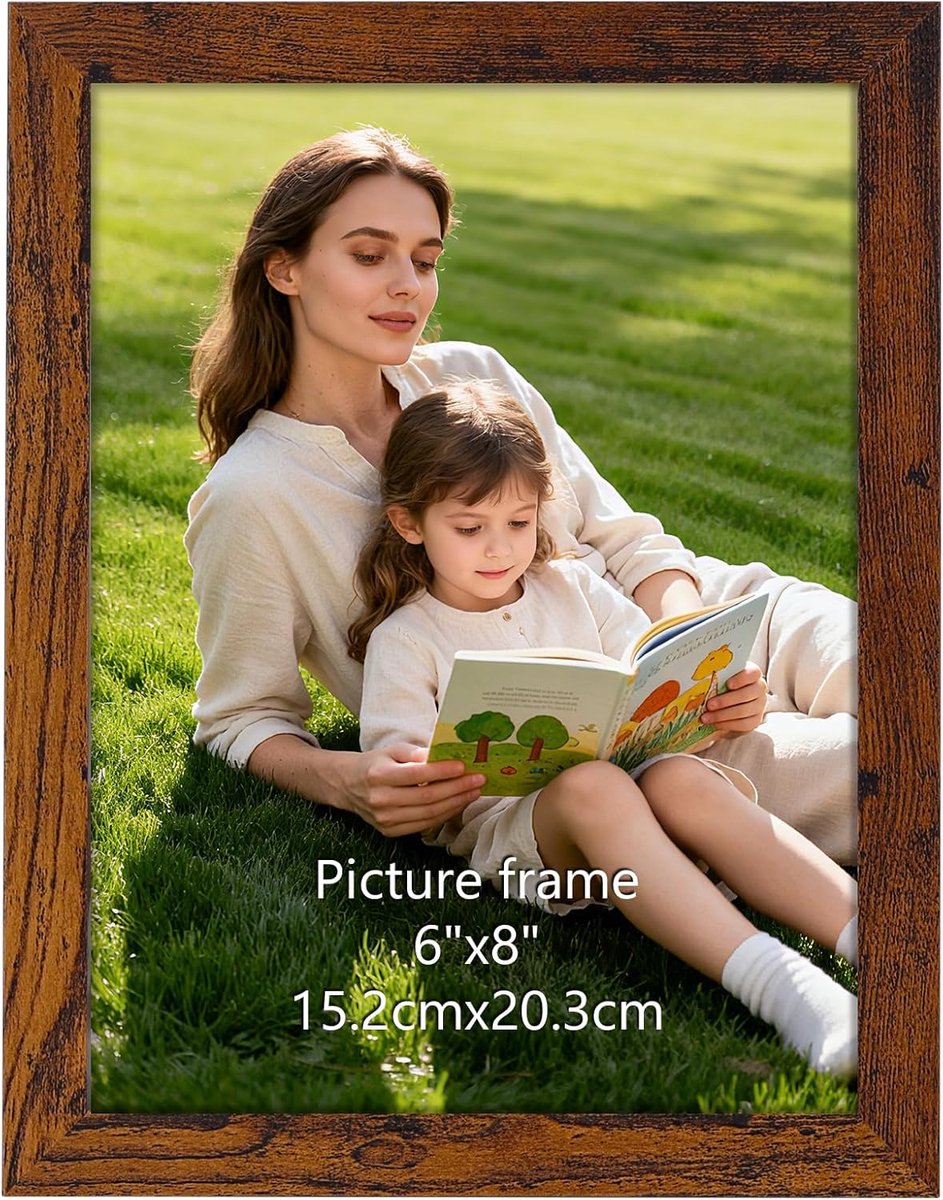 SnelShoppen - Photo Frame 15x20 cm Bruin MDF Hout, Stoere Fotolijst voor Foto's, Certificaten en Decoratie - Staand en Hangend, Licht en Stevig - 1 St
