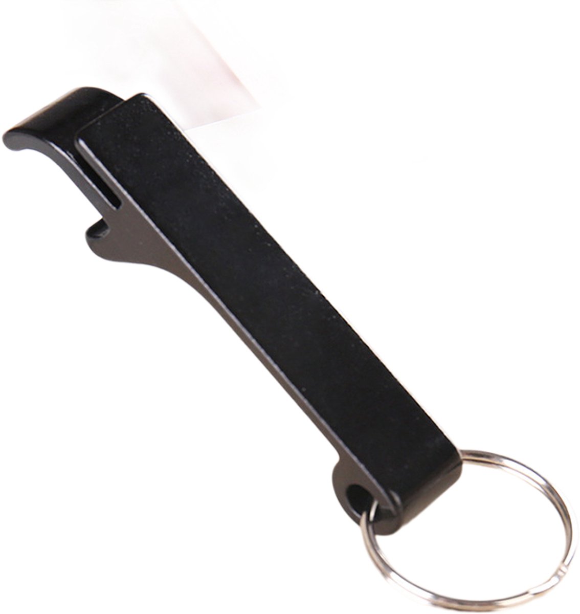 Blikopener - Flesopener - Bieropener sleutelhanger - kleur Zwart - Aluminium