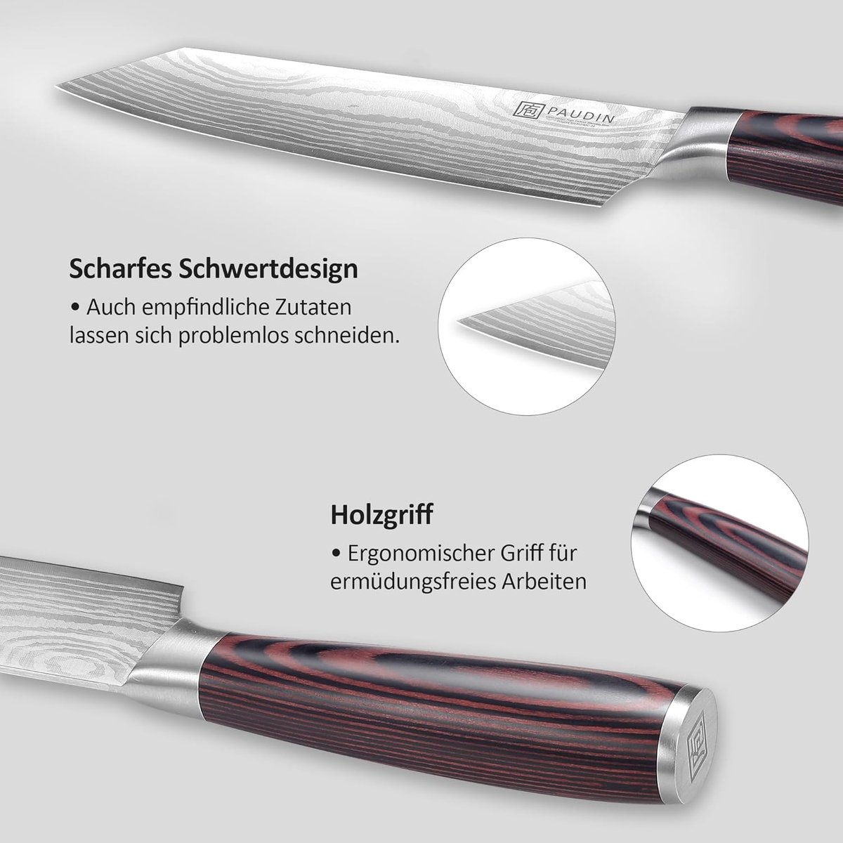 SnelShoppen - Santoku Kookmes 20 cm Japans Koksmes Kiritsuke Scherp Carbon Staal Keukenmes Ergonomische Handgreep Perfect voor Vlees, Vis en Groenten