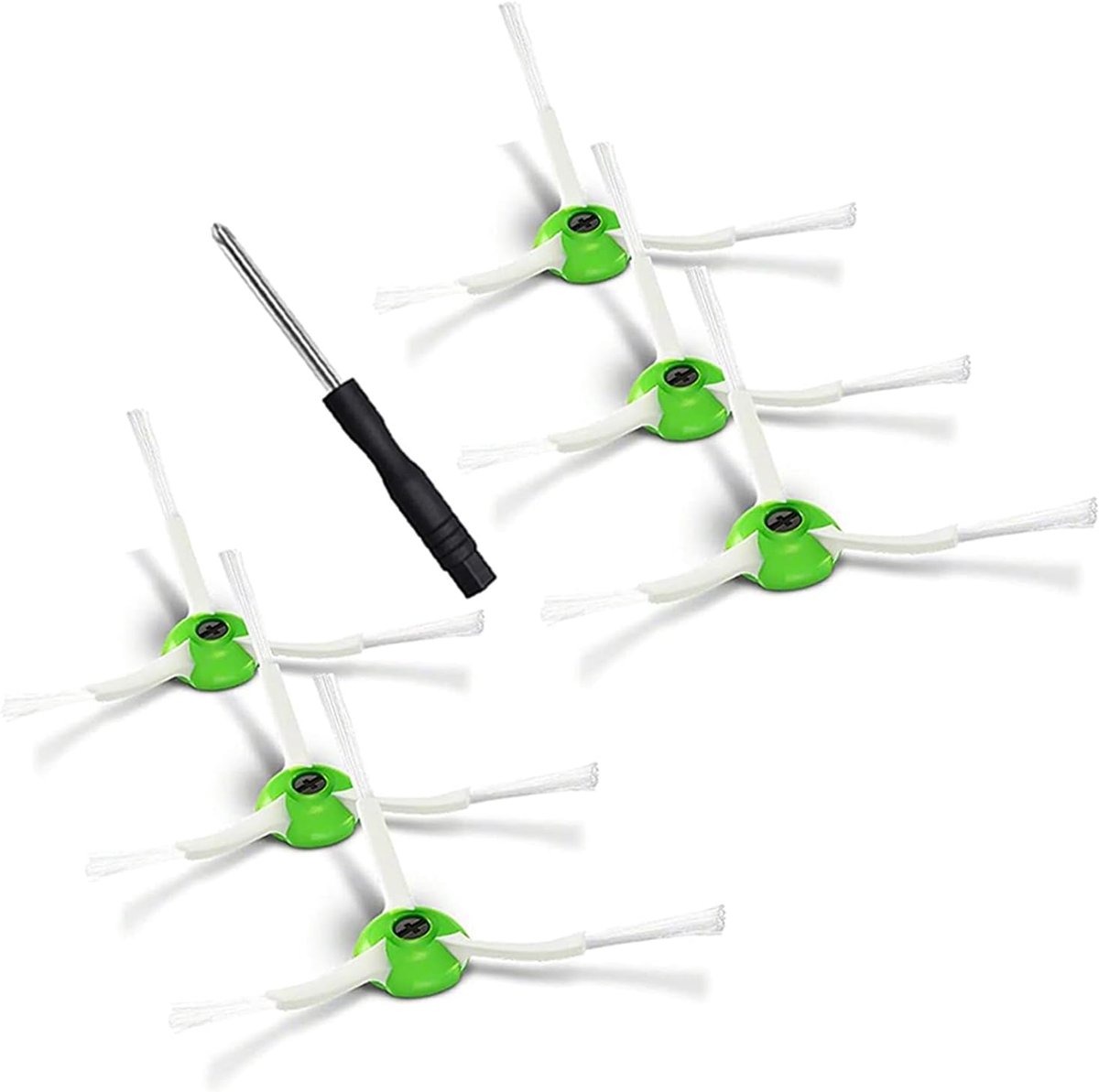 SnelShoppen - Vervangende Zijborstels voor Robotstofzuiger, Compatibel met i7 i7+ i3 i3+ i4 i5 i6 i8 E5 E6 E7 J7, Hoogrendement, Duurzaam, 6 Stuks