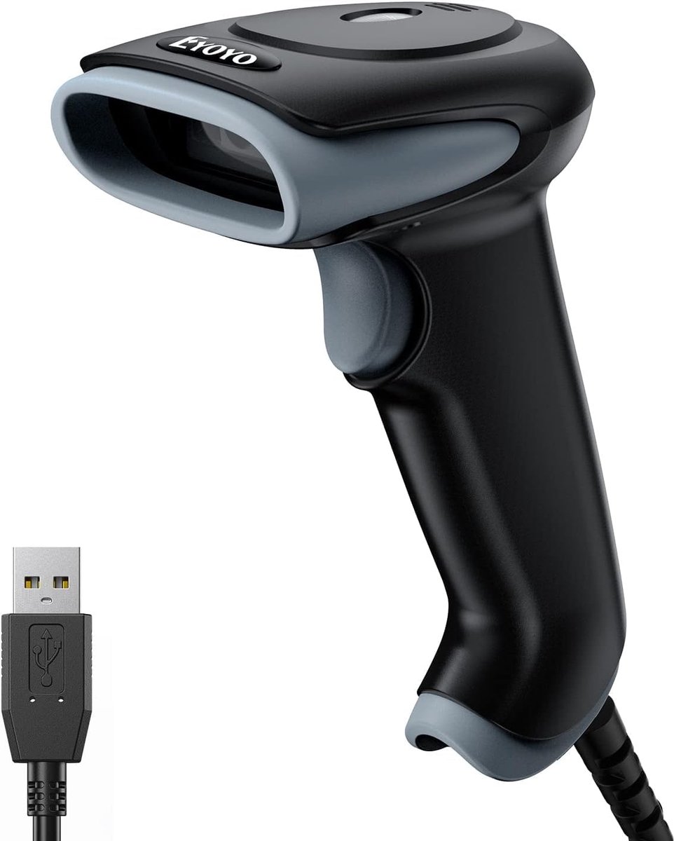SnelShoppen - 2D Barcode Scanner, Draadloze QR Barcode Reader met Display, Draagbare USB Barcode Scanner voor Supermarkten, Apothekers, Bibliotheken,
