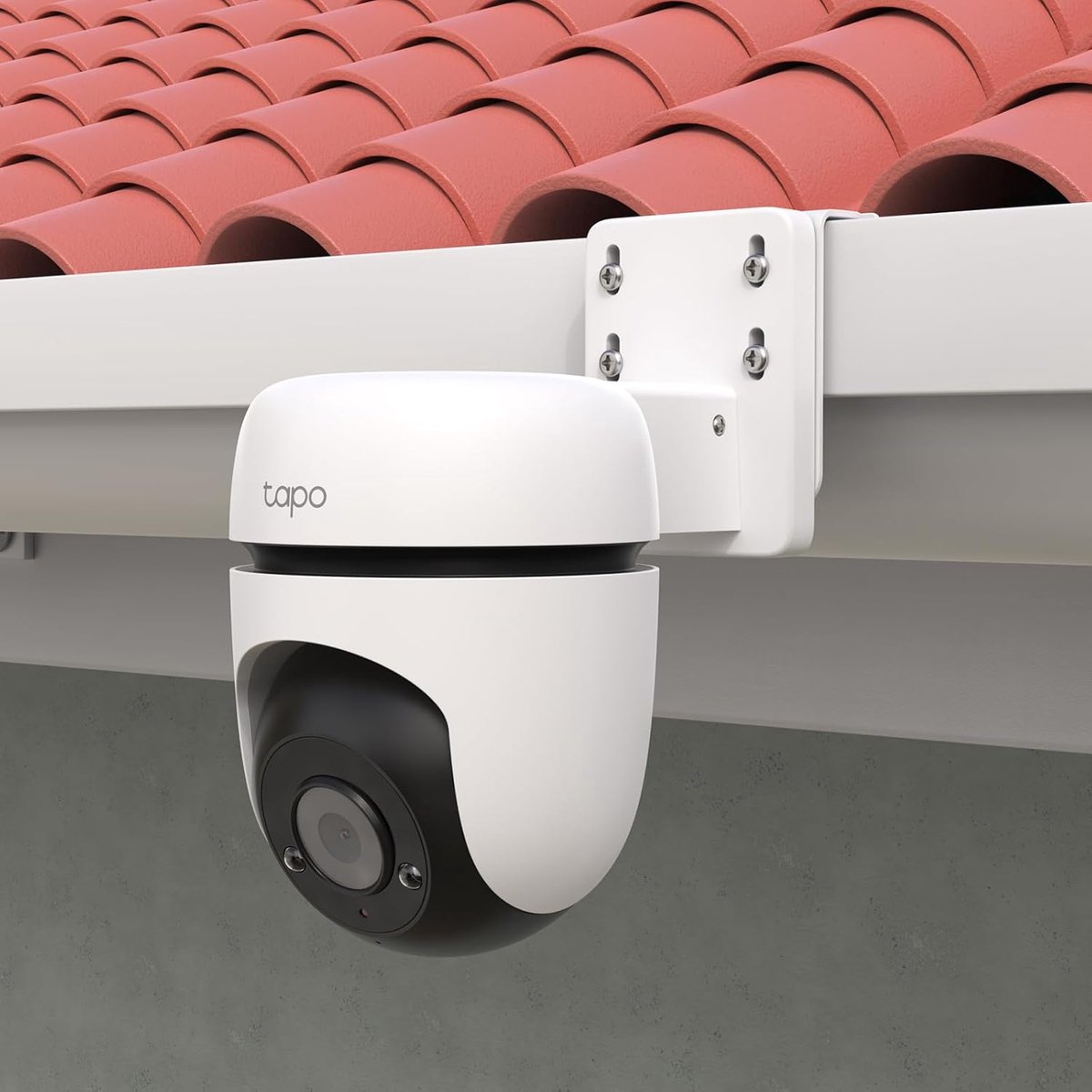 SnelShoppen - Verstelbare Buitencamerahouder voor TP-Link Tapo C520WS, Weerbestendige Dakgoothouder, Compatibel met C500, C510W, C530WS, C501GW, C51A,