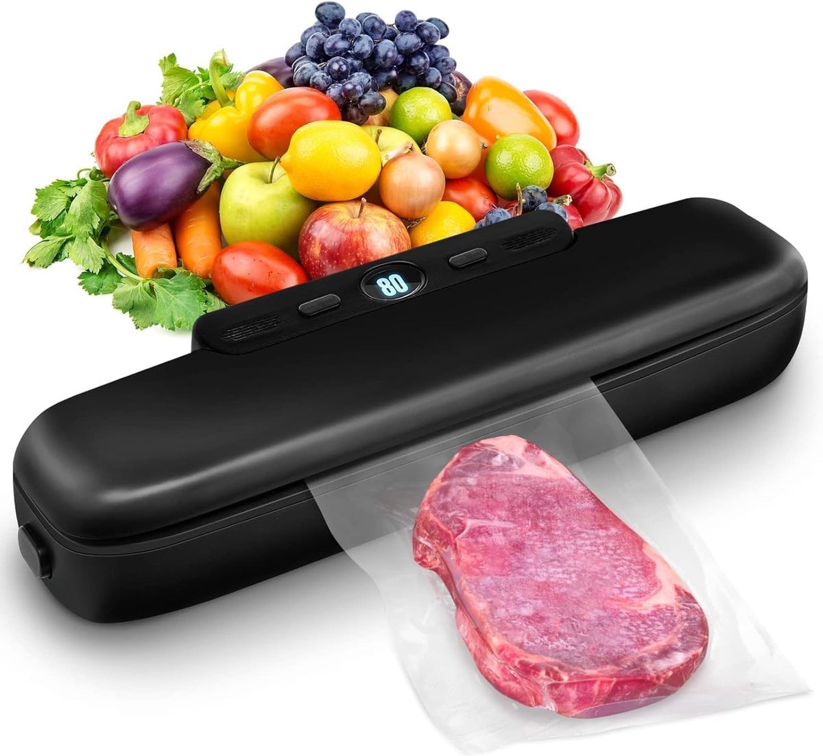 Vacumeermachine 5-in-1 - Automatische Voedsel Vacumeermachine - 120W - Voor Droge & Natte Voeding - Inclusief 10 Vacuumzakken