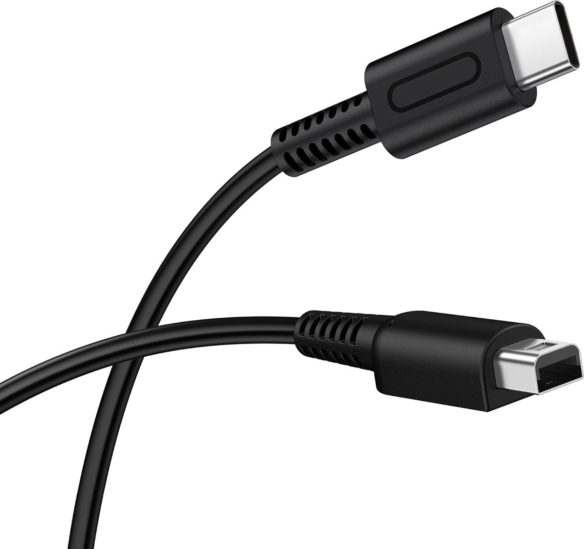 SnelShoppen - USB C 3DS Oplader - Oplaadkabel voor 3DS XL/New 2DS XL/2DS/Dsi XL - 1.2m Zwart - Perfect voor Gaming en Onderweg